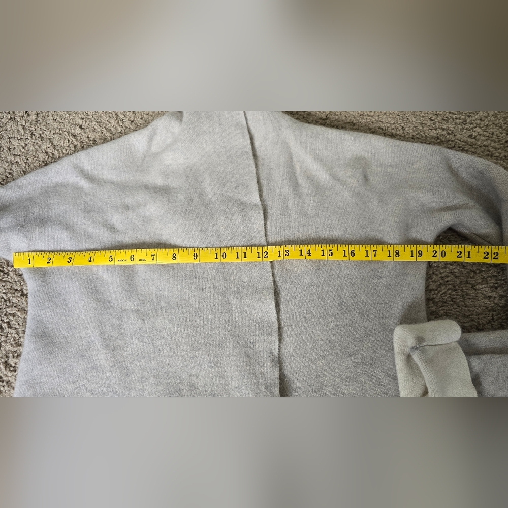 Tahari Cashmere Cream and Gray Open Front Cardigan Sz. Small - Picture 9 of 11
